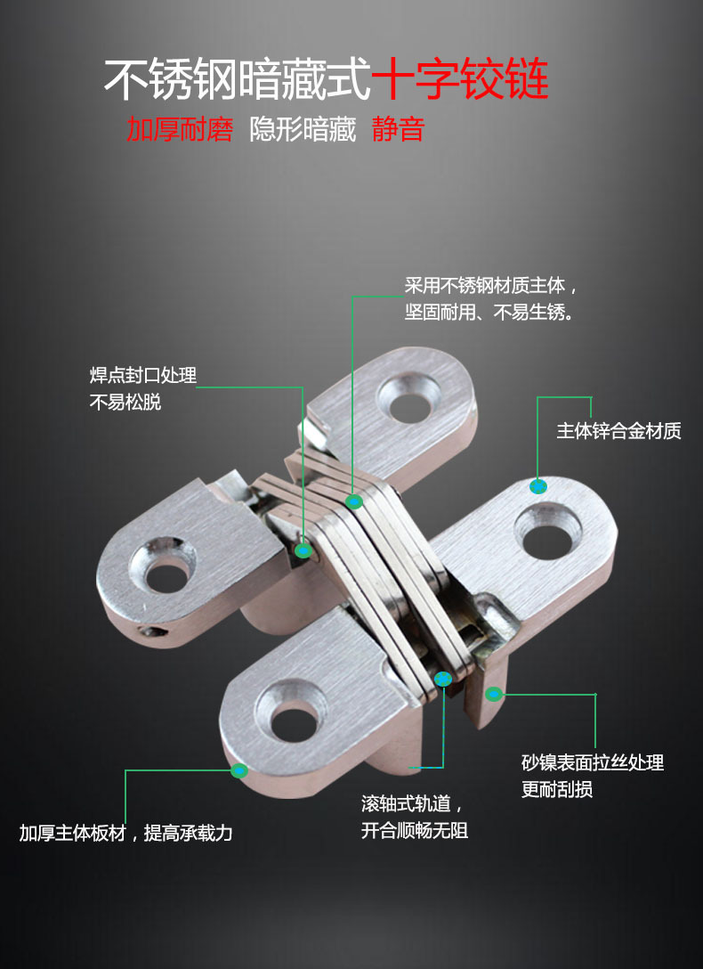 樂(lè)朗五金RCH-01 暗藏十字鉸鏈